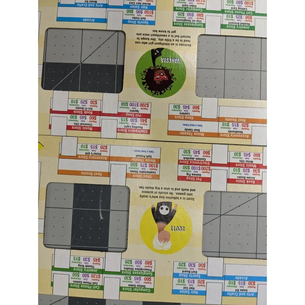 Milton Bradley Mall Madness Replacement‎ 4 Shopping List Cards